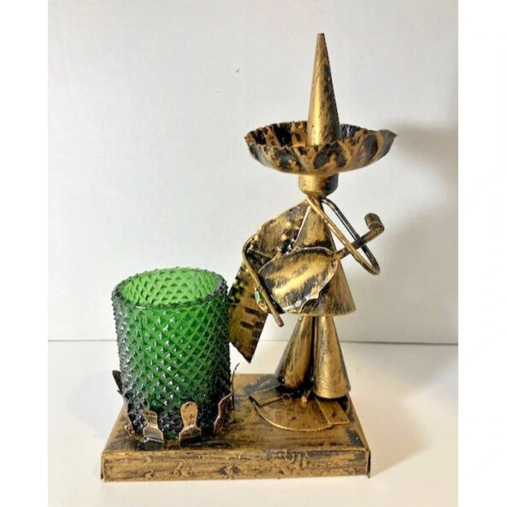 Metal Mariachi Votive Holder Vintage‎ Hong Kong Original Green Votive Cup 8